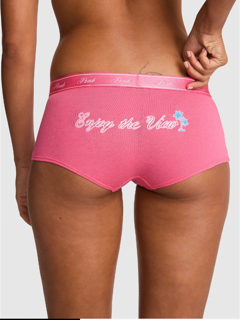 ✨VS PINK cotton boyshort panty Enjoy the View sz M NWT